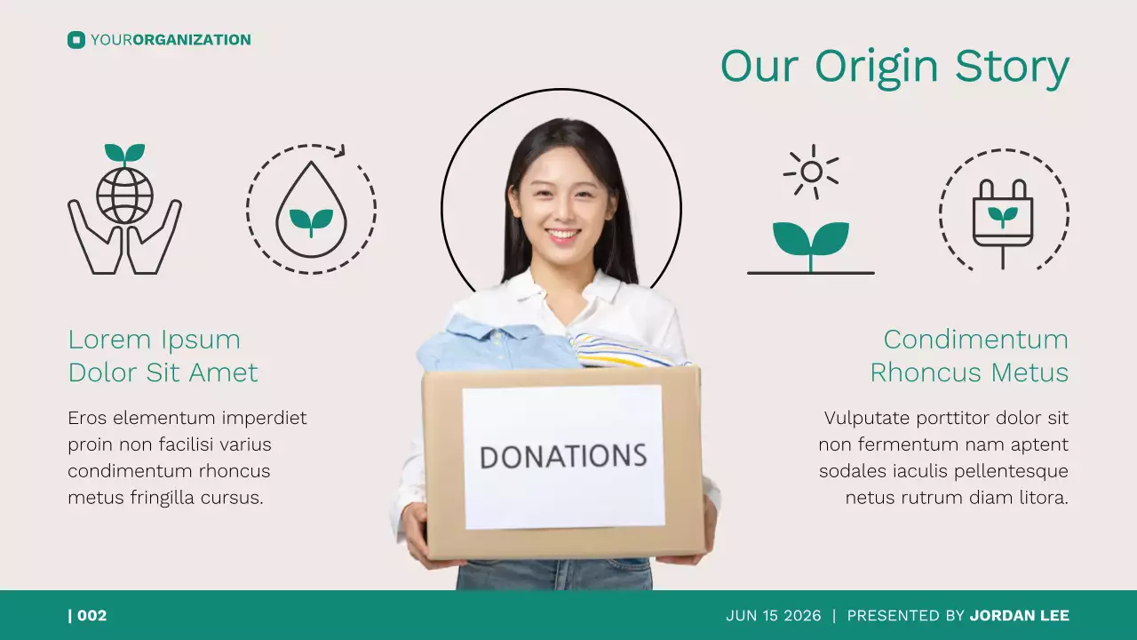 Clean Professional Non-profit Impact Report for Your Project or Organization Presentation