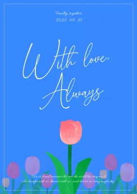 파랑 모던 결혼 초대장