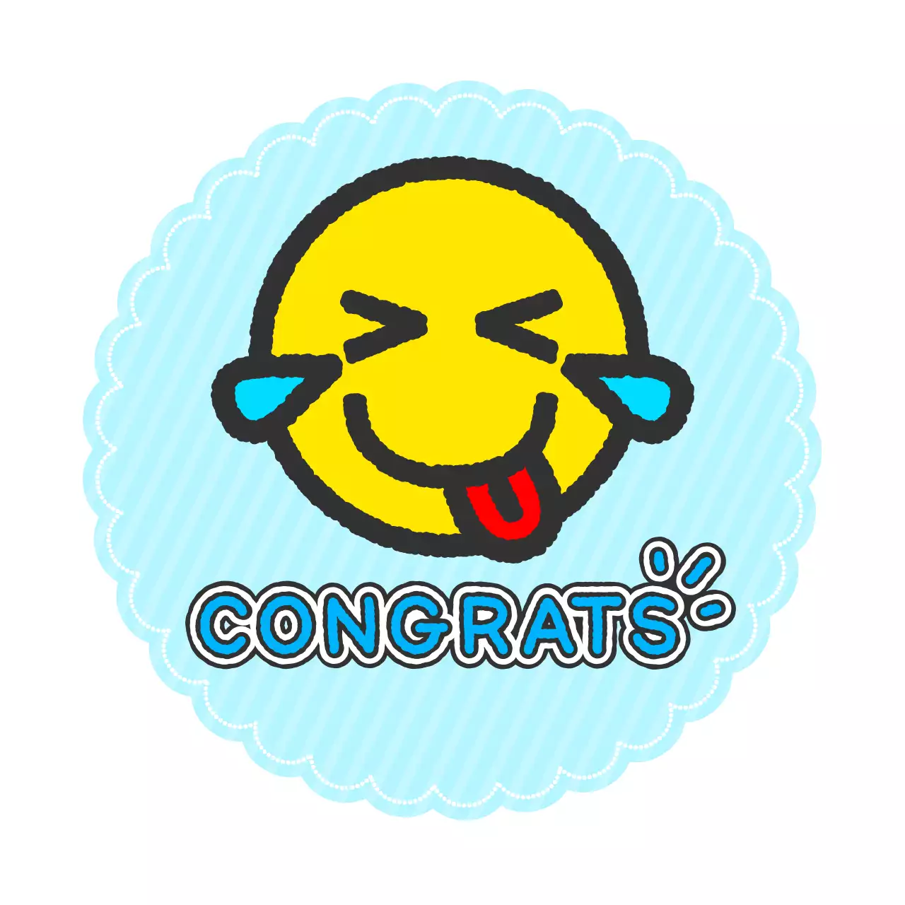 하늘색 병맛 축하 스티커