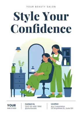 Green Modern Salon Advertisement Poster