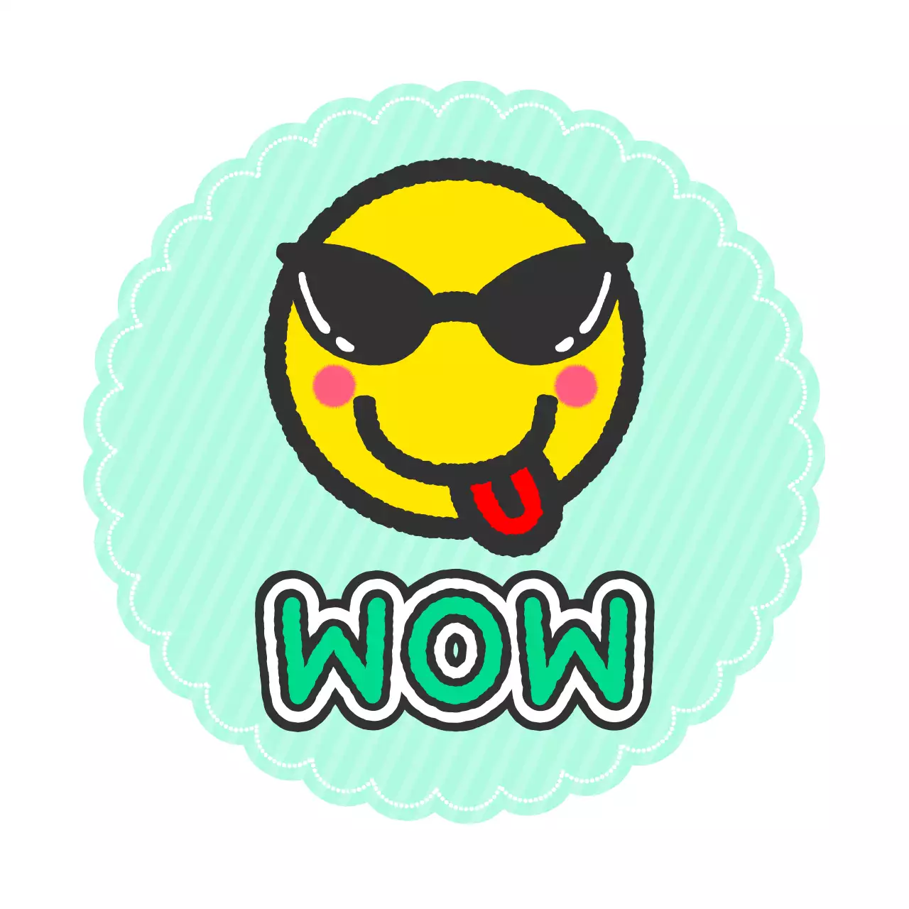 민트 키치 만화 스티커