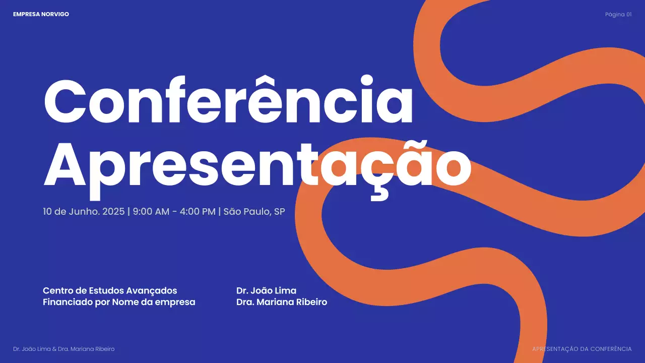 apresentação da conferência blue modern