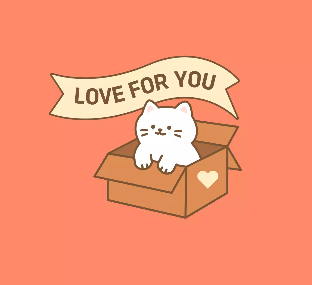 주황 아기자기한 동물 엽서