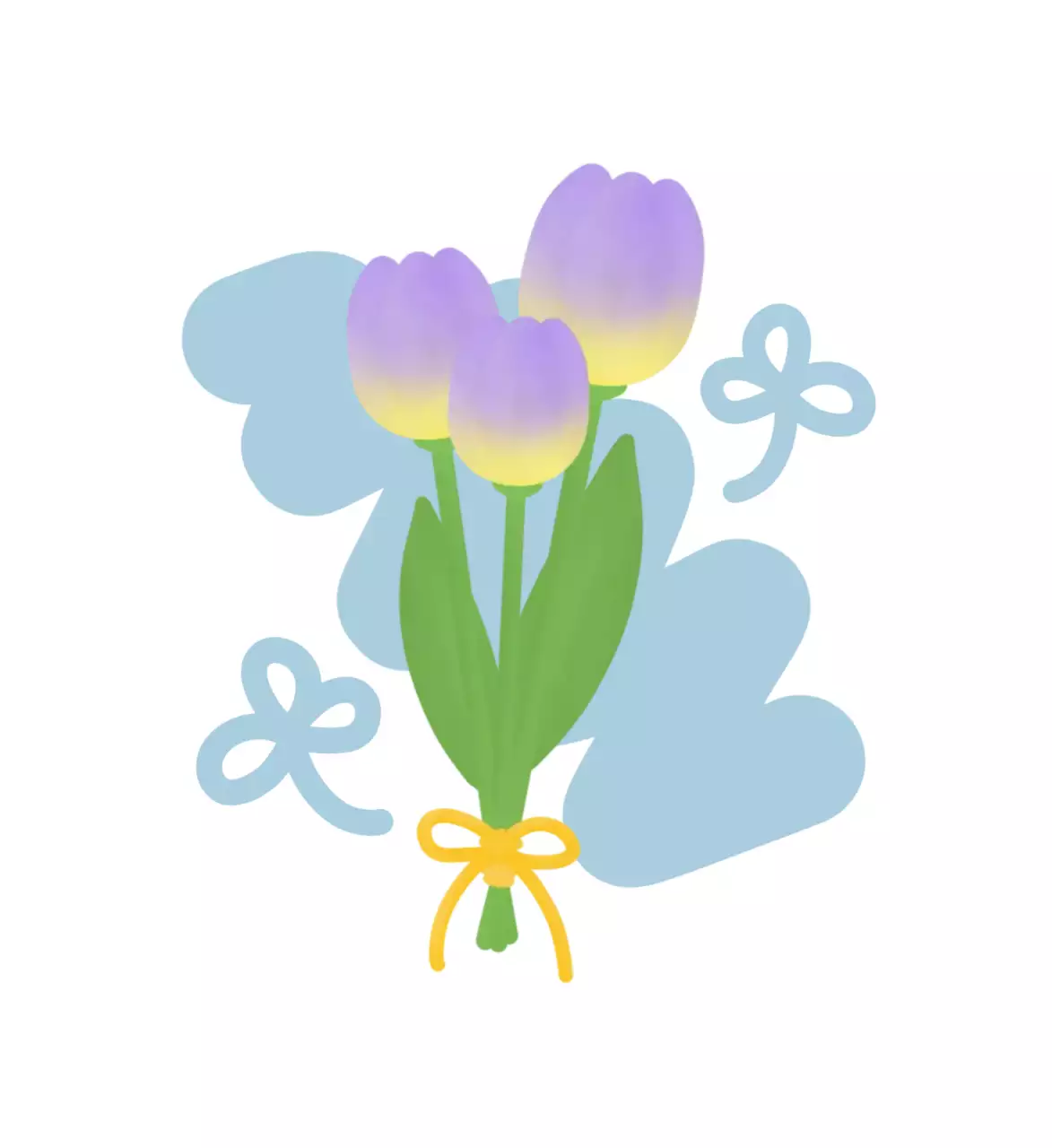 무지개 아기자기한 꽃다발 스티커