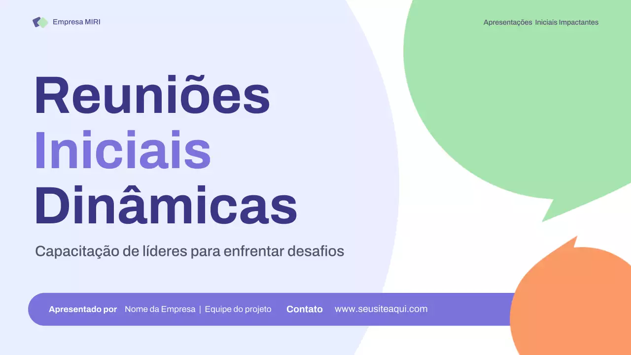 Apresentação das Reuniões de Início Básico Roxo Laranja