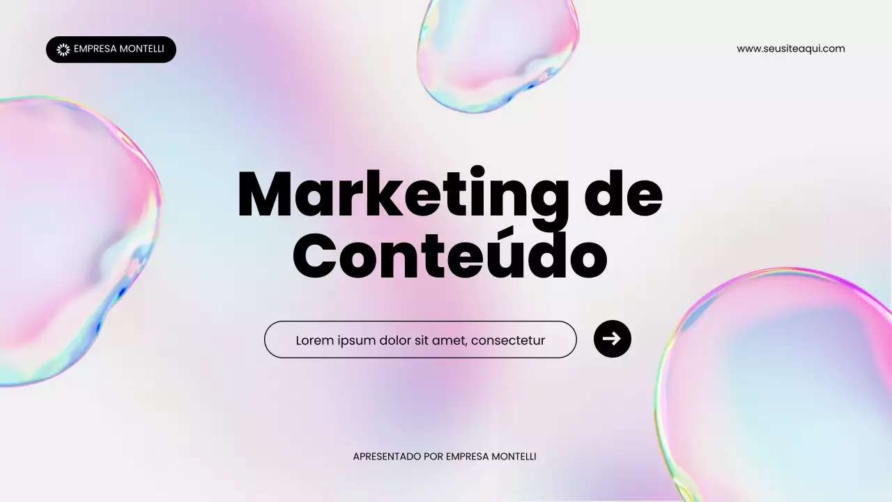 apresentação de promoção de marketing de conteúdo abstrato holográfico de arco-íris