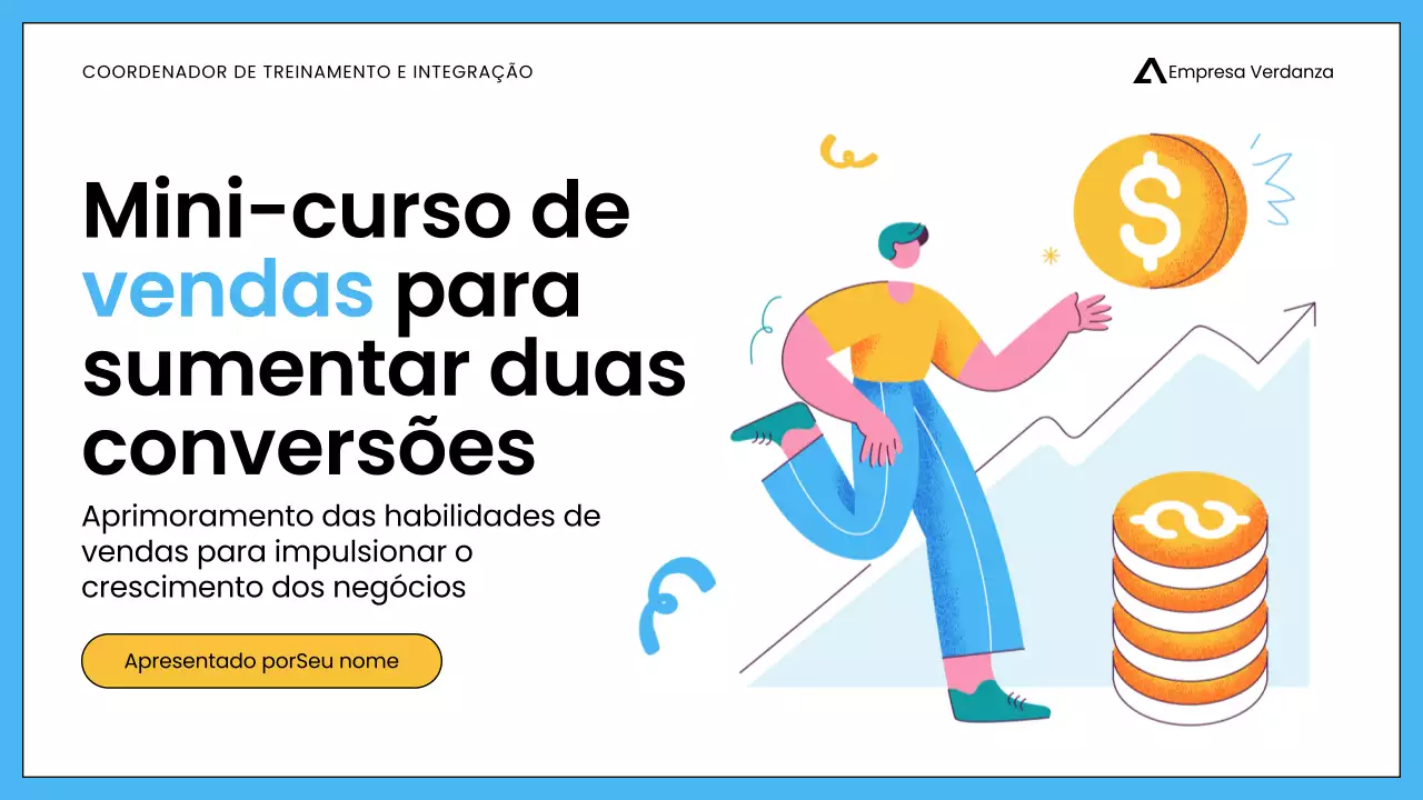 Apresentação de treinamento de vendas minimalista branco azul para funcionários
