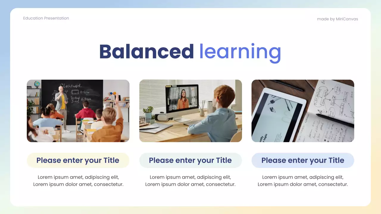 Blue Professional Comparing Traditional and Modern Learning Methods Presentation