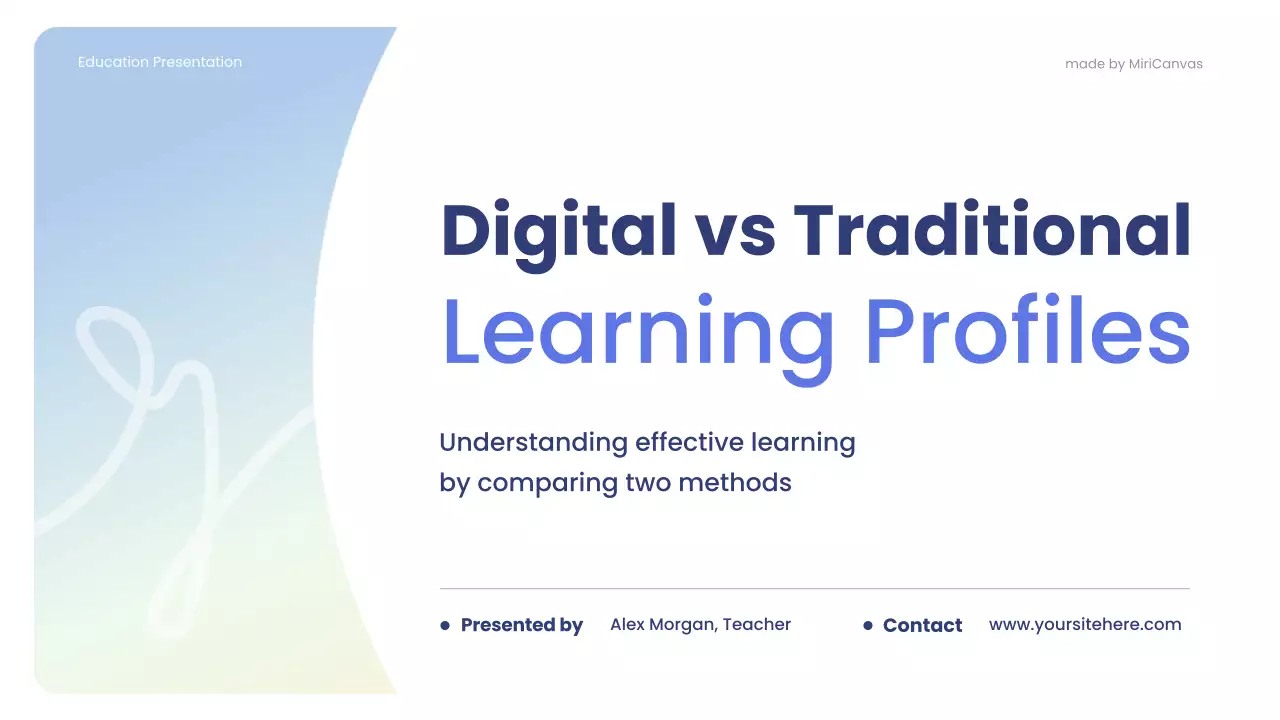 Blue Professional Comparing Traditional and Modern Learning Methods Presentation