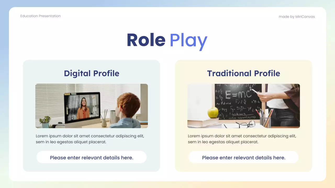 Blue Professional Comparing Traditional and Modern Learning Methods Presentation