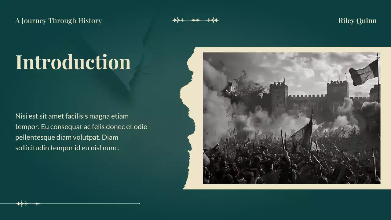 Green and Cream Classic Vintage History Project Presentation