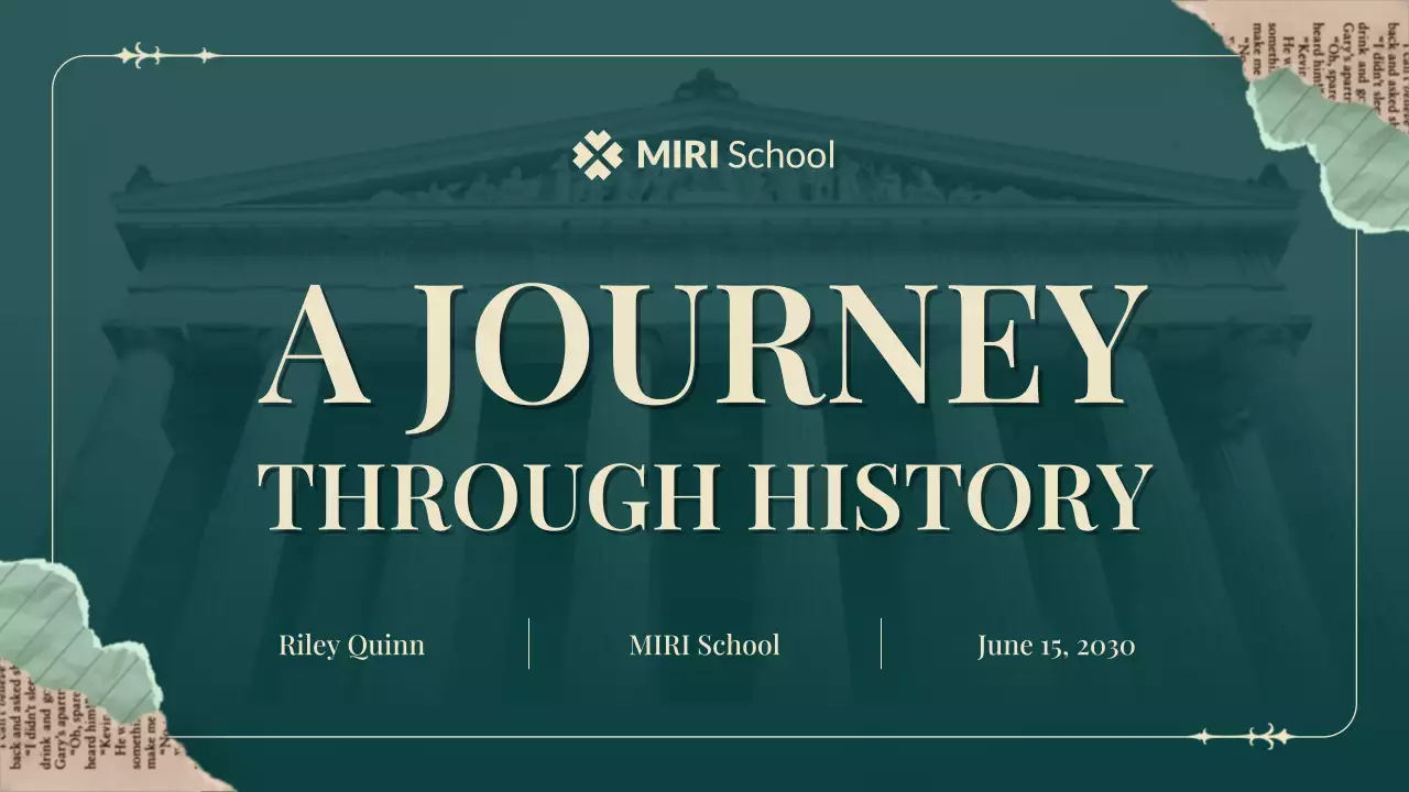 Green and Cream Classic Vintage History Project Presentation