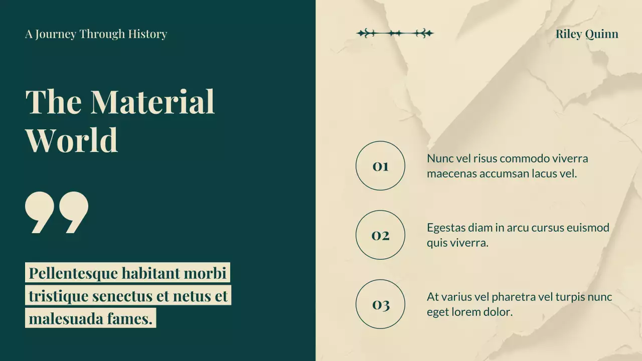 Green and Cream Classic Vintage History Project Presentation