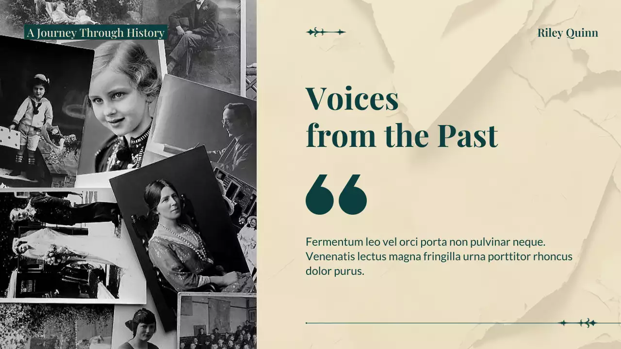 Green and Cream Classic Vintage History Project Presentation