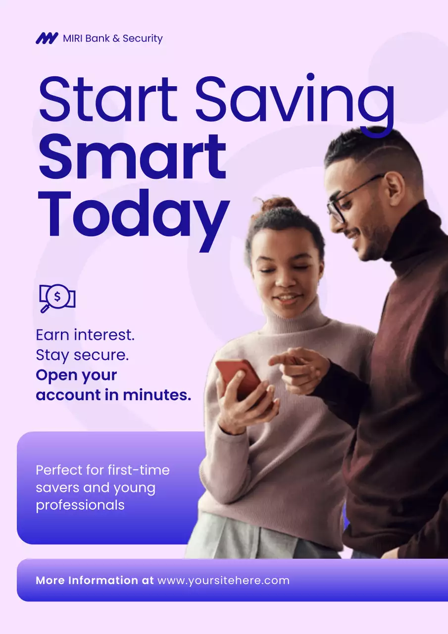 Purple Bold Modern Financial Promotion Poster