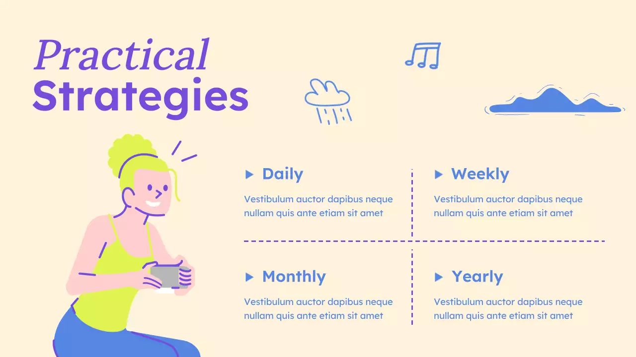 Purple Illustrated Wellness Mental Health Presentation