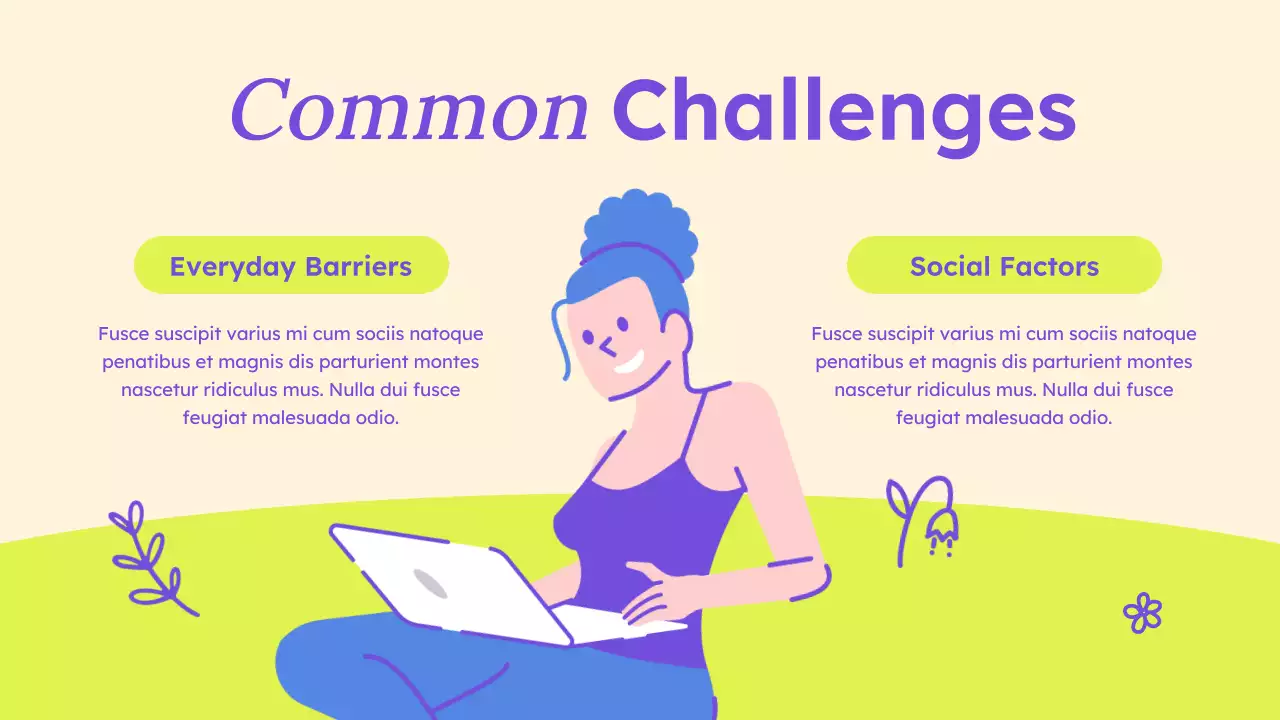 Purple Illustrated Wellness Mental Health Presentation