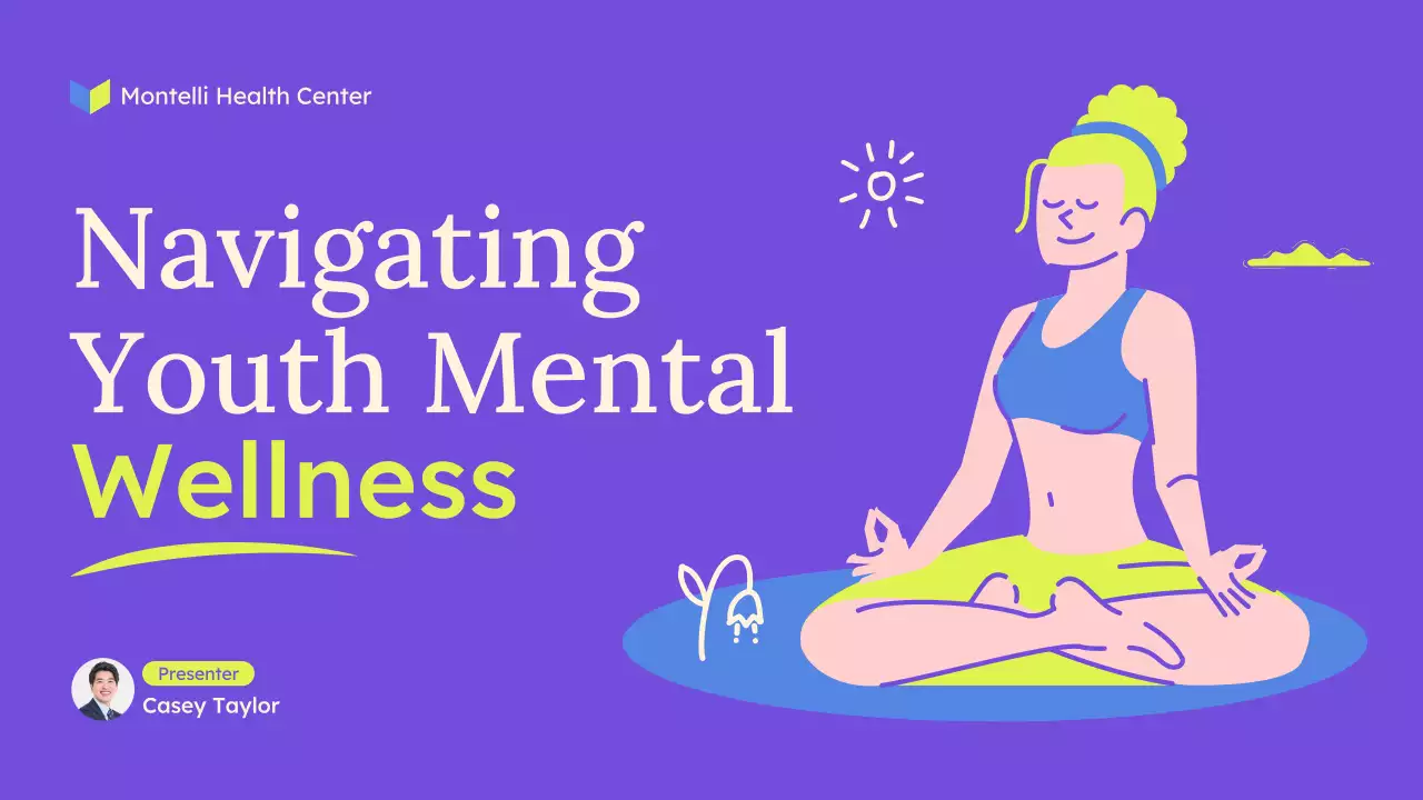 Purple Illustrated Wellness Mental Health Presentation