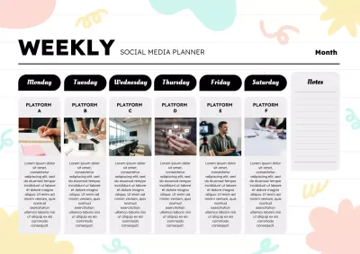 Colorful Modern Social Media Planner Poster