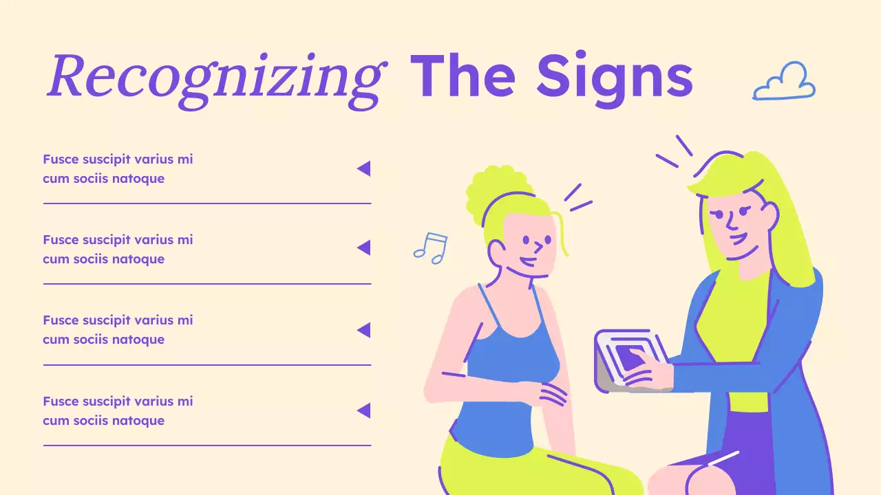 Purple Illustrated Wellness Mental Health Presentation