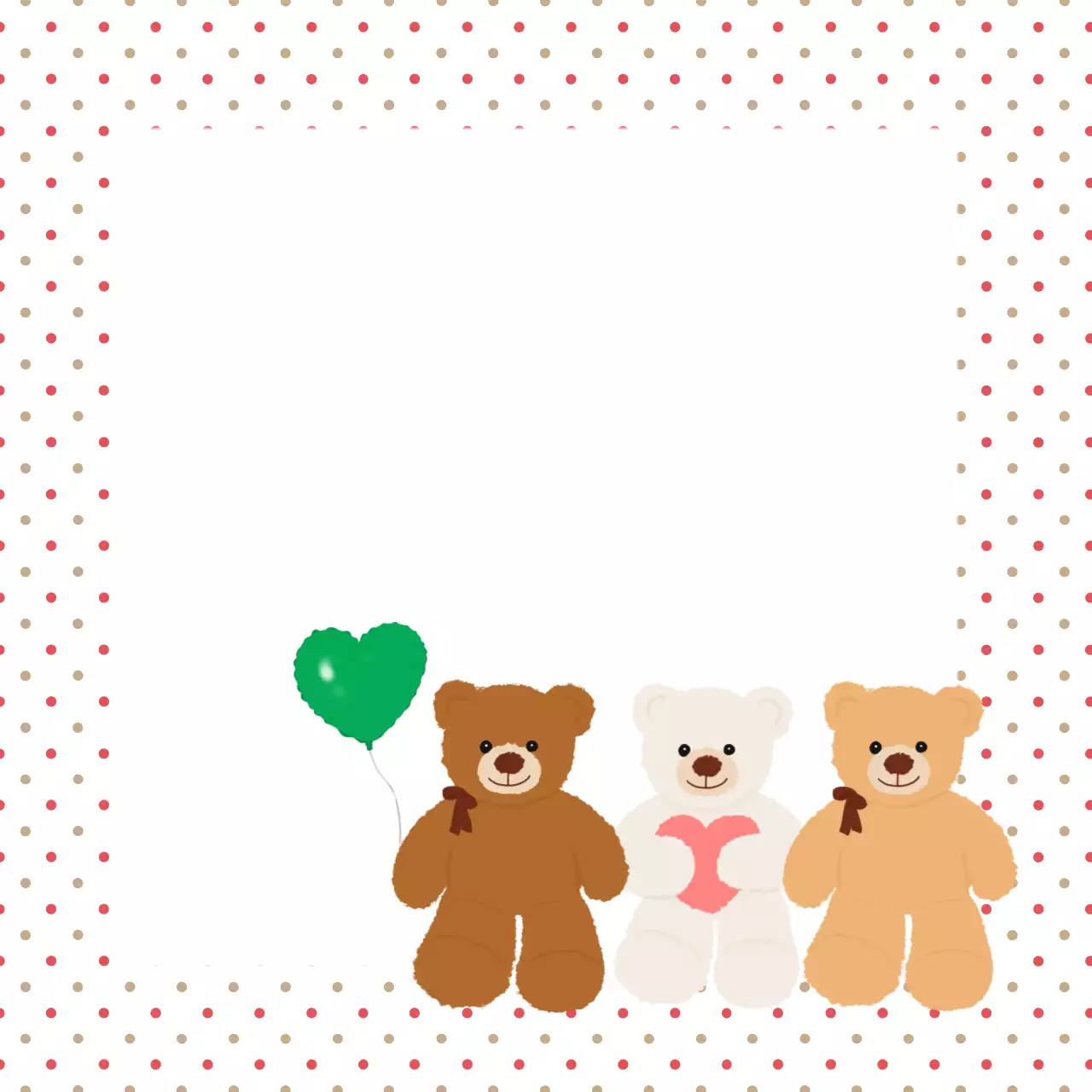 초록 아기자기한 곰인형 포토프레임