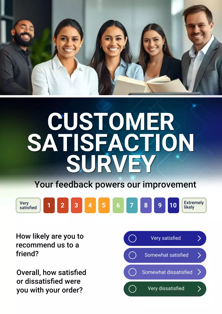 Blue Professional Customer Survey Poster