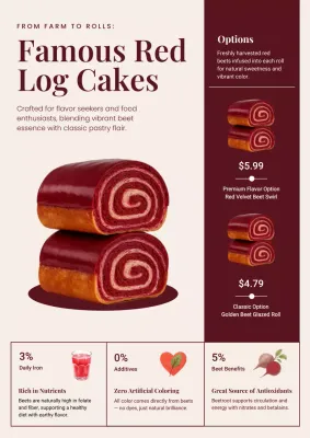 Red Elegant Pastry Promotion Poster