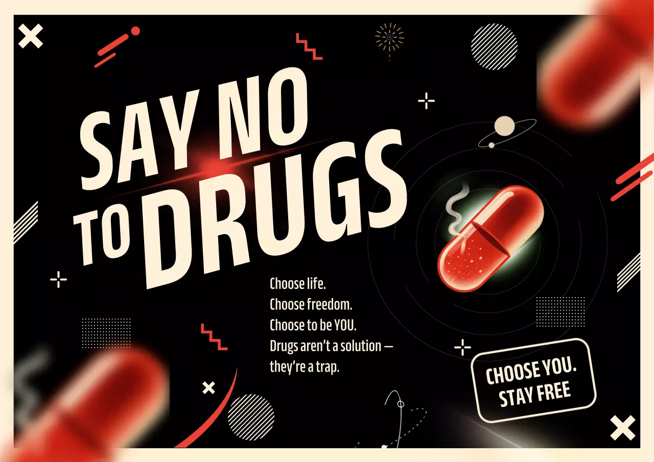 Black Bold Drug Awareness Announcement Poster