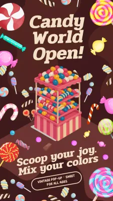 Brown Vintage Candy Advertisement Instagram Story