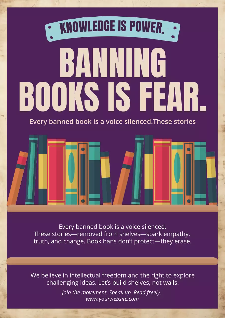Purple Bold Books Announcement Poster