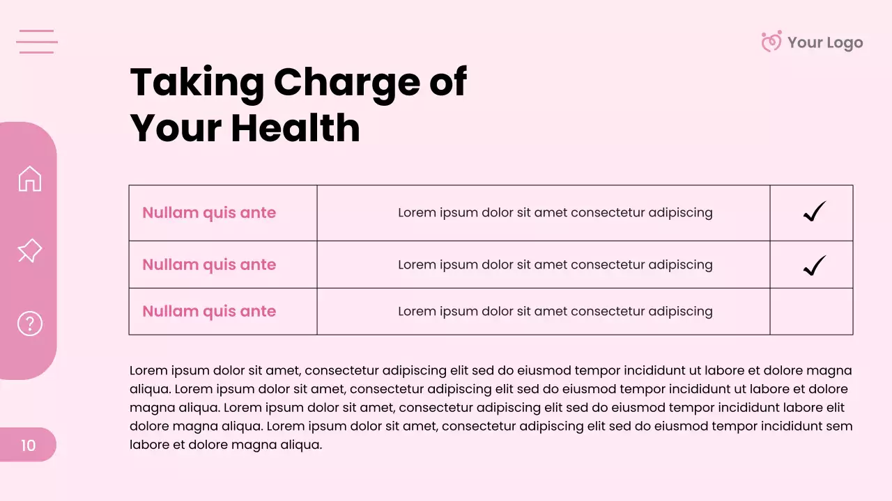 Pink Modern Women's Health Presentation