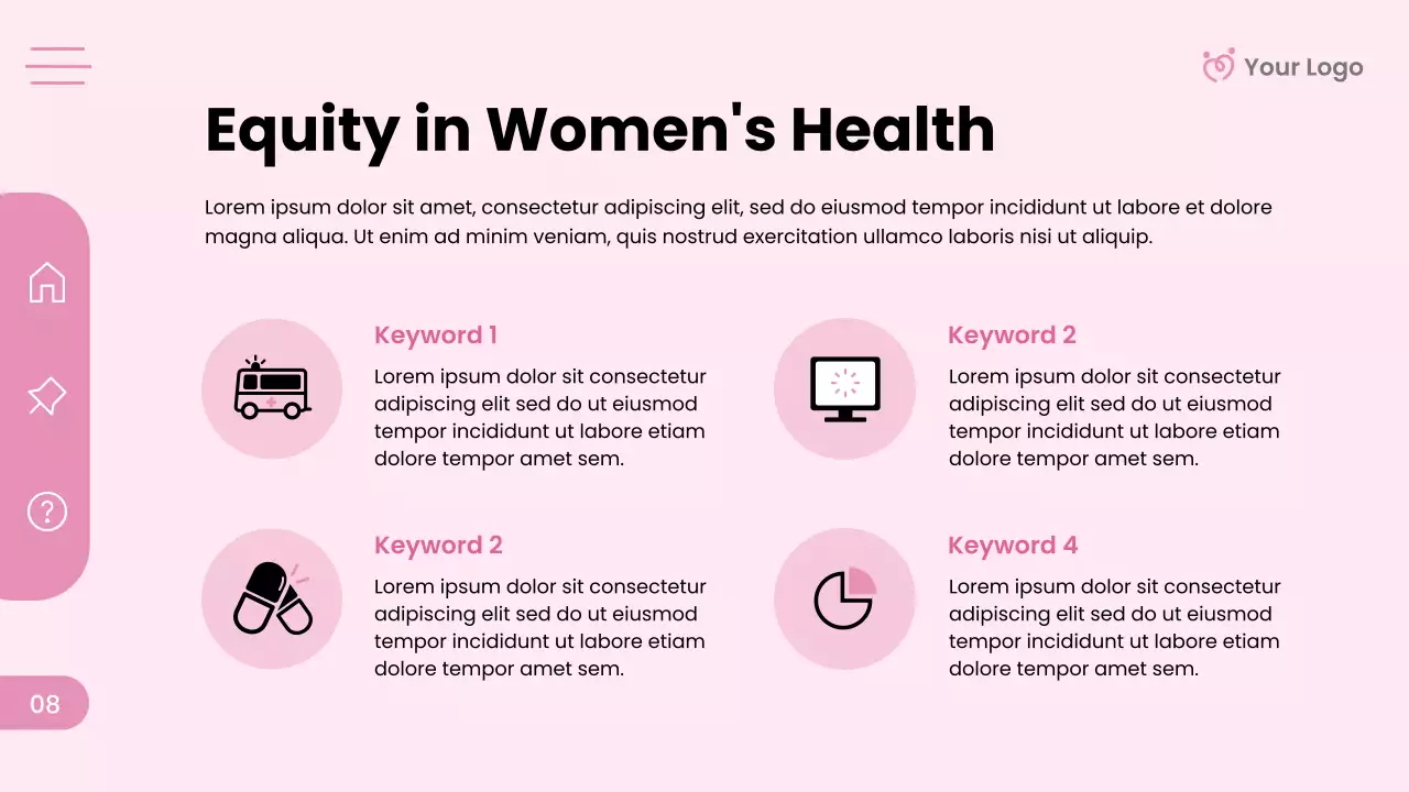 Pink Modern Women's Health Presentation