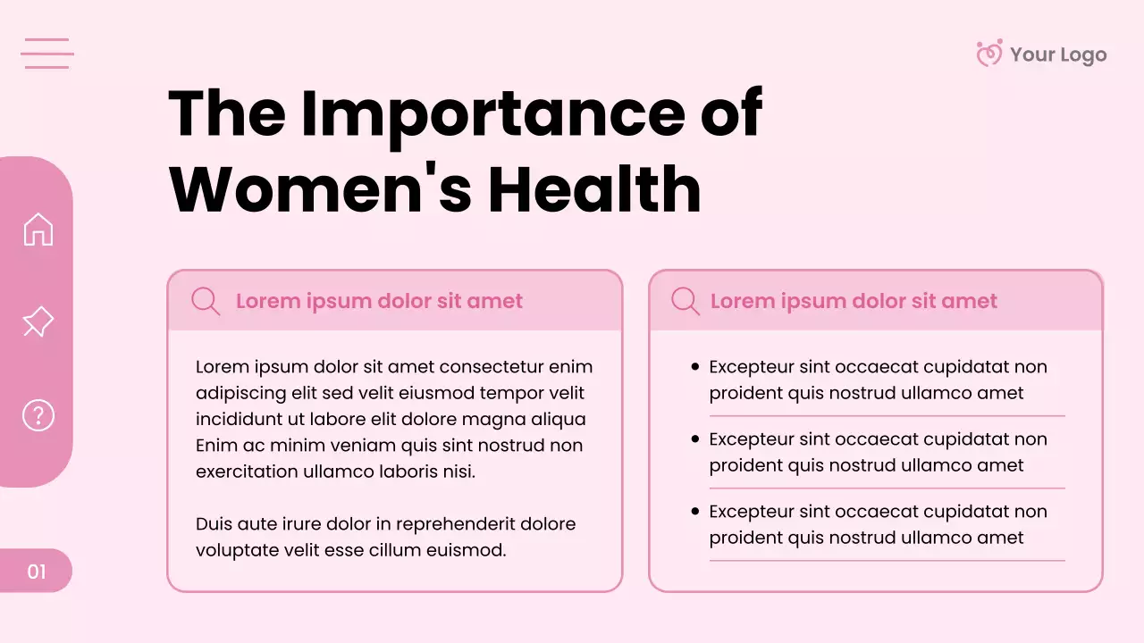 Pink Modern Women's Health Presentation