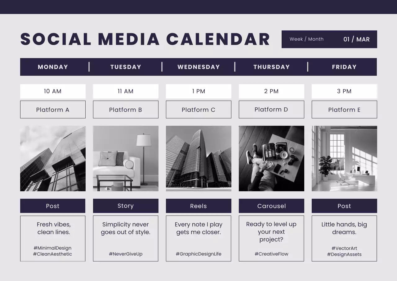 Social Media Calendar Poster