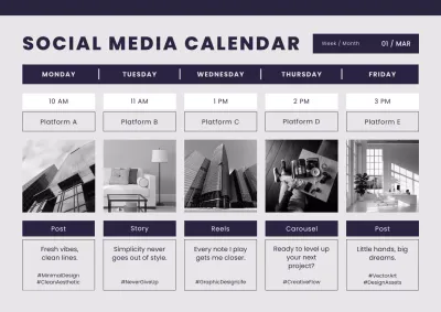 Social Media Calendar Poster