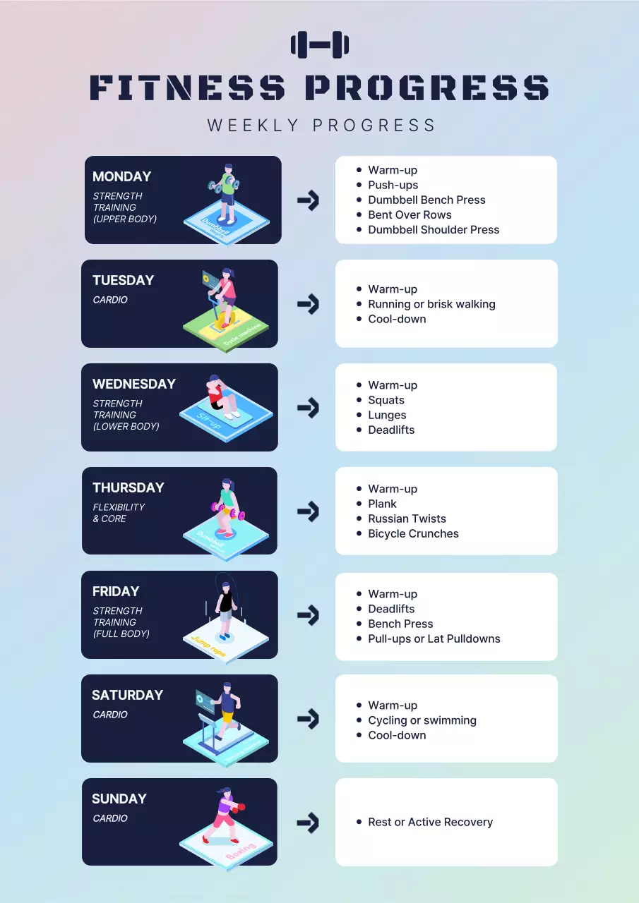 Colorful Modern Fitness Planner Poster