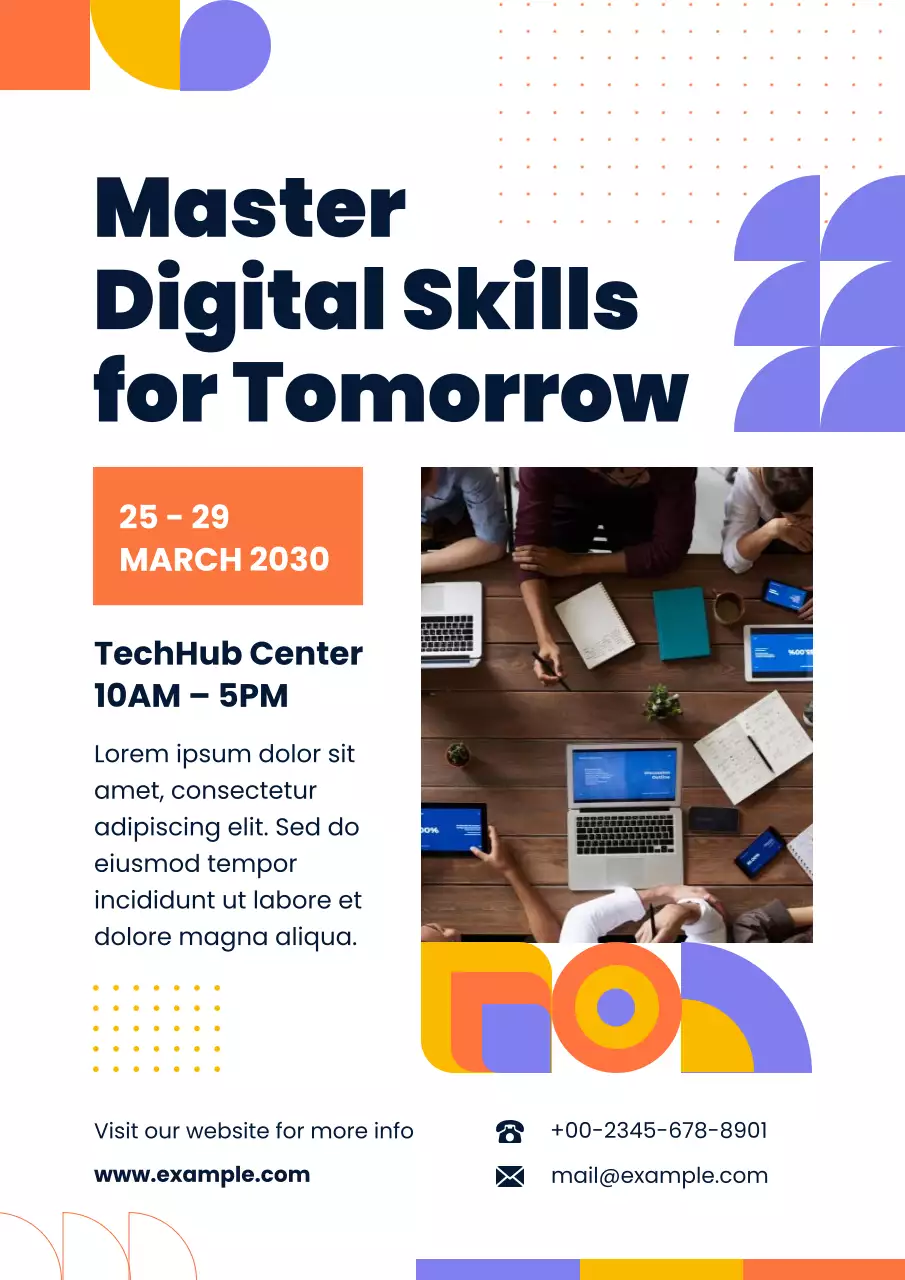 White Geometric Bootcamp Event Announcement Poster