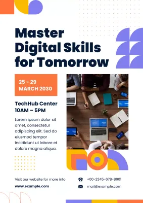 White Geometric Bootcamp Event Announcement Poster