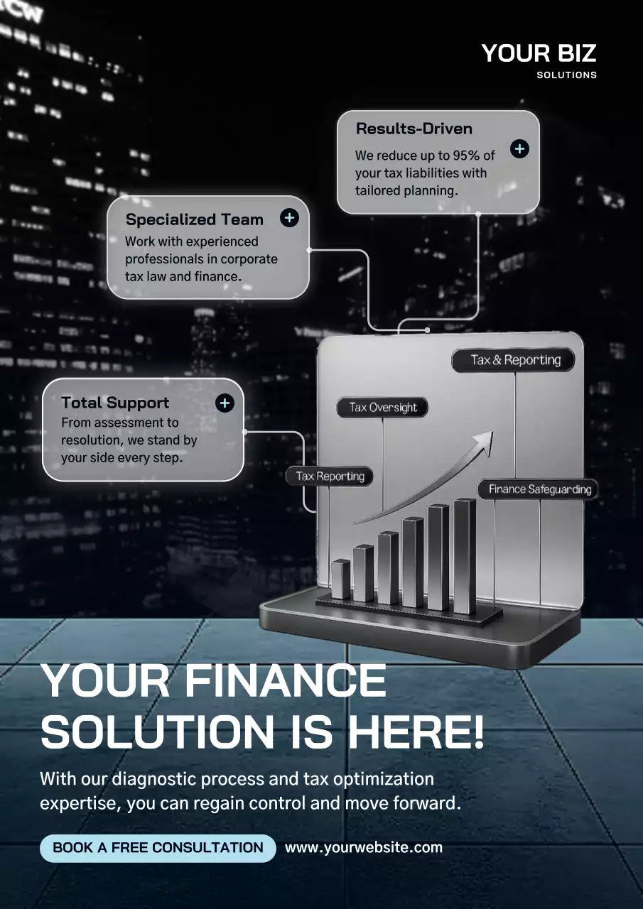 Blue Modern Tax Promotion Poster