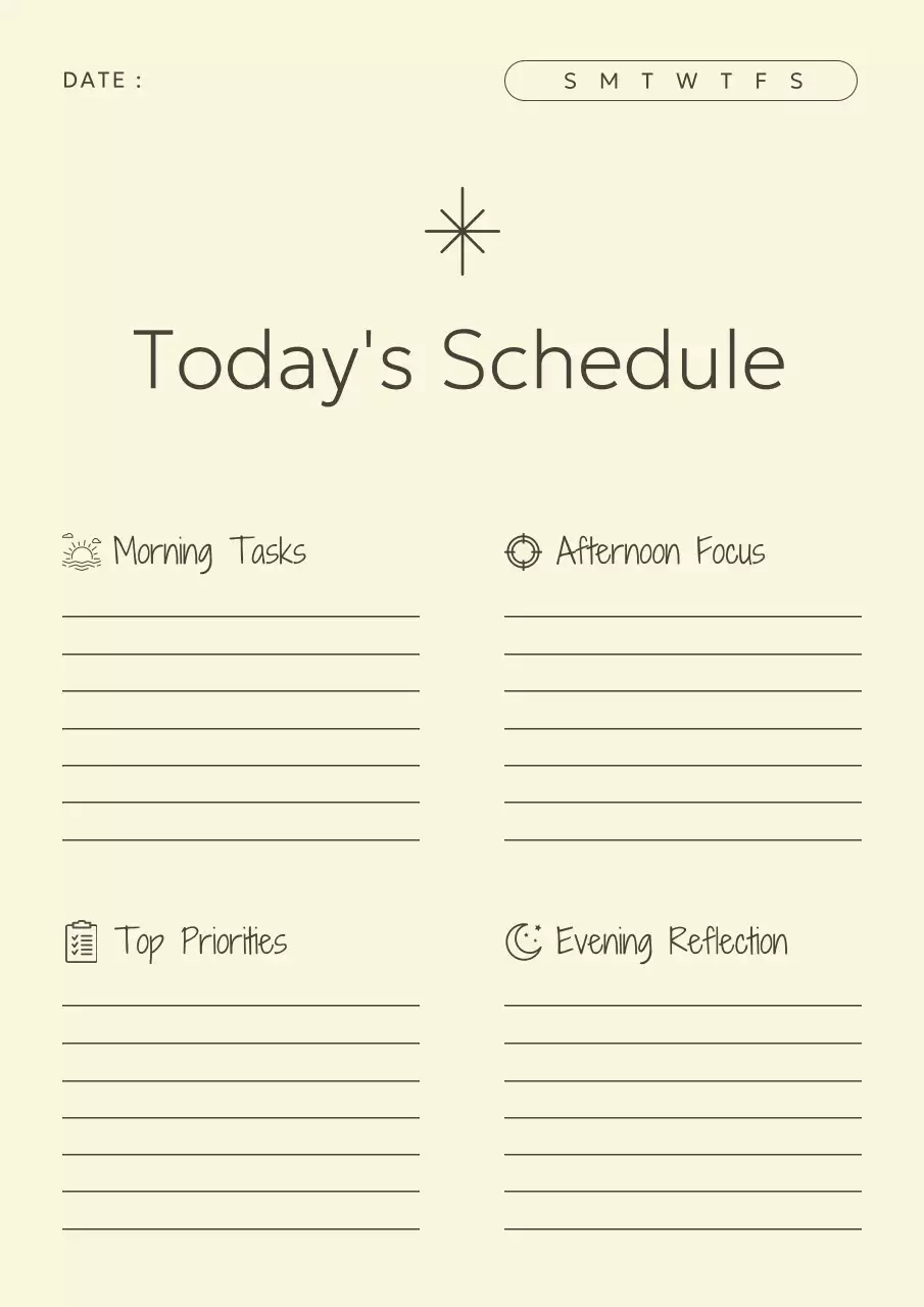 Beige Minimalist Planner Schedule Poster