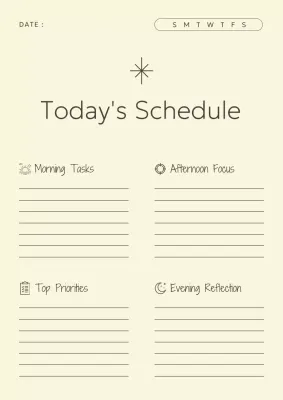 Beige Minimalist Planner Schedule Poster