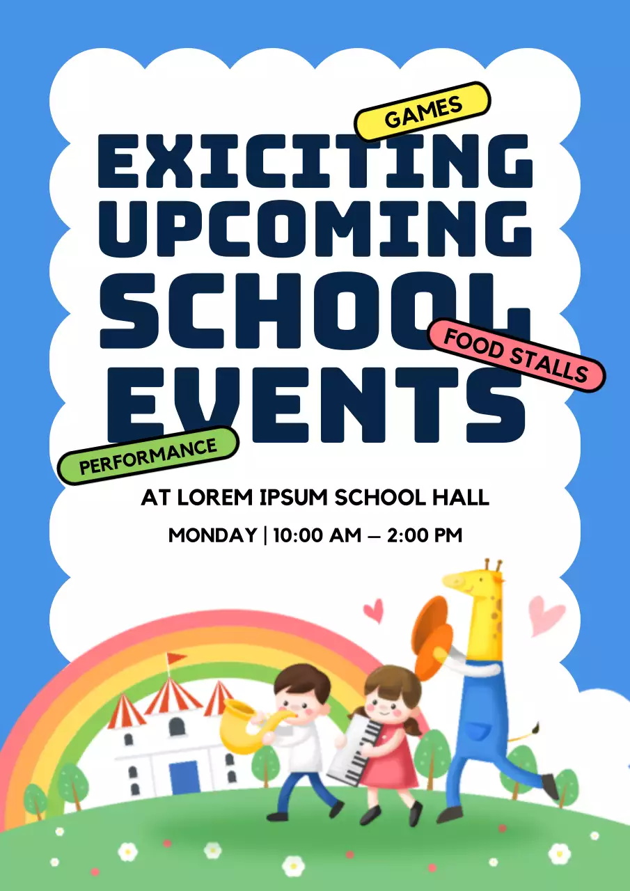 Blue Playful School Event Promotion Poster