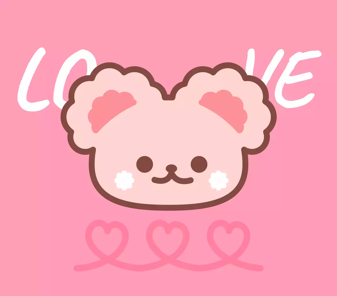 핑크 아기자기한 캐릭터 스티커