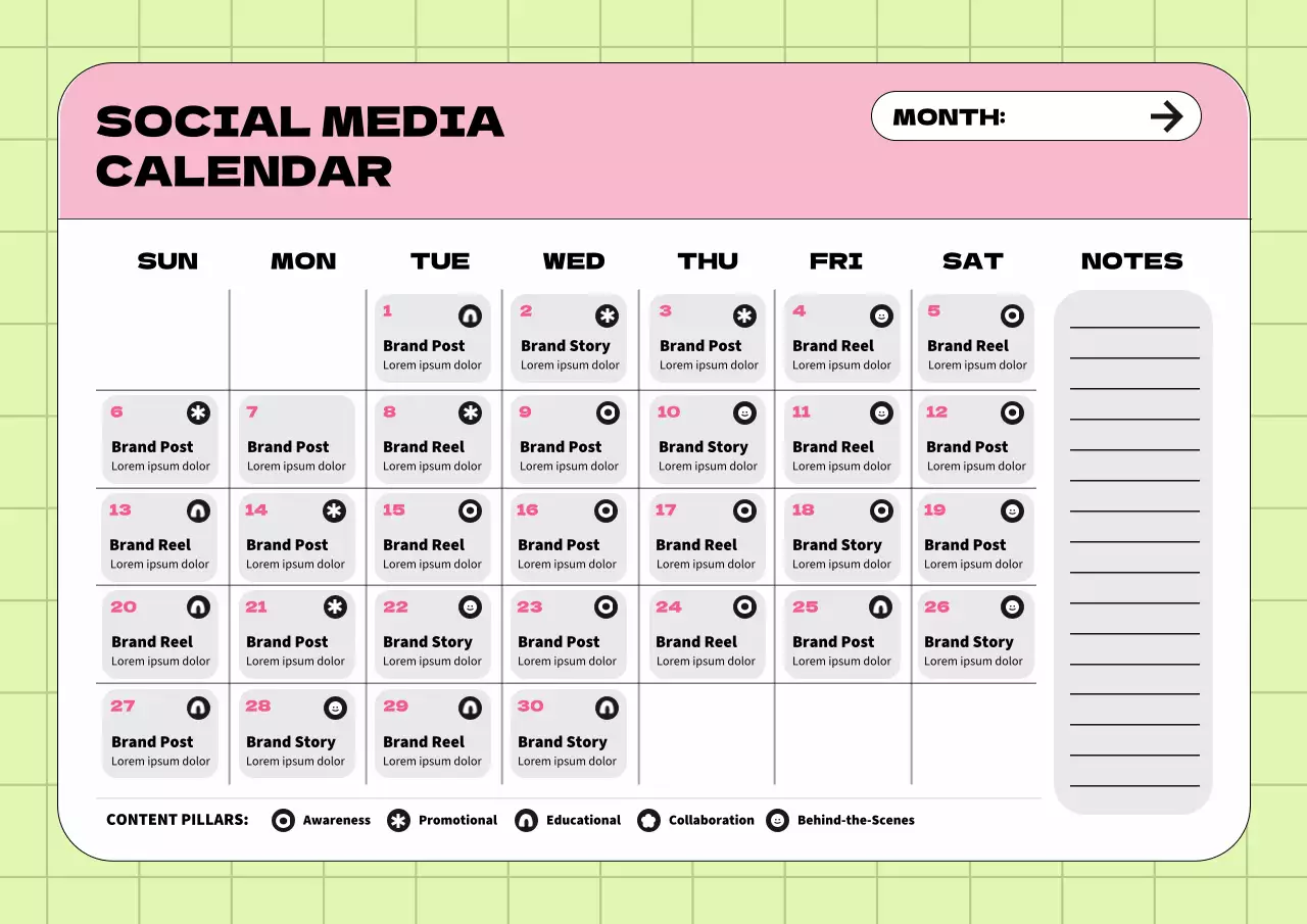 Pink Modern Social Media Planner