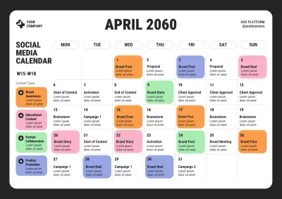 Black Modern Social Media Planner Poster