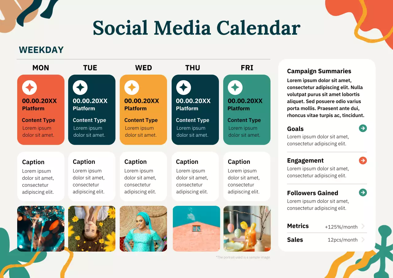 Colorful Modern Social Media Planner Poster