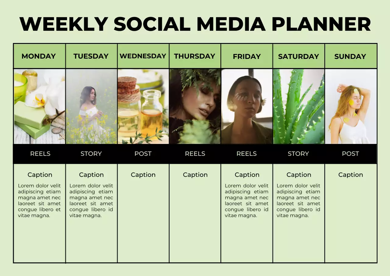 Green Modern Social Media Planner Poster