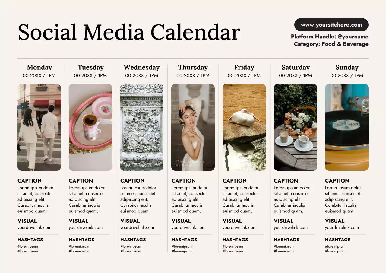 Beige Modern Social Media Planner Poster