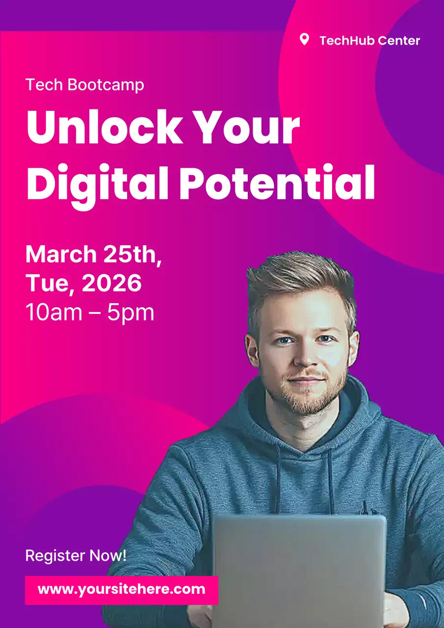 Purple Modern Tech Event Promotion Poster