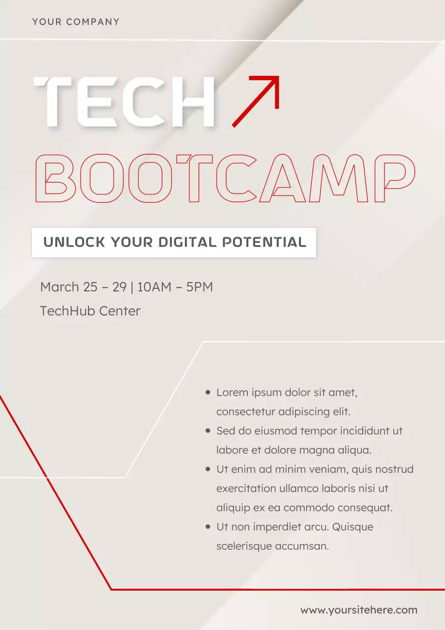 Beige Futuristic Tech Bootcamp Poster